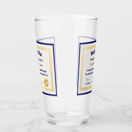 Modern Funny World's Best Pap Certificate Glas (Rechts)