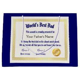 Modern Funny World's Best Pap Certificate Groot Cadeauzakje