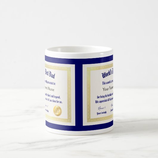 Modern Funny World's Best Pap Certificate Koffiemok (Center)