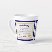 Modern Funny World's Best Pap Certificate Latte Mok (Linkerhoek)