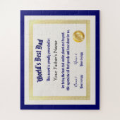 Modern Funny World's Best Pap Certificate Legpuzzel (Verticaal)
