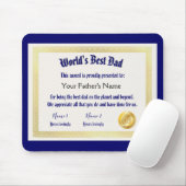 Modern Funny World's Best Pap Certificate Muismat (Met muis)