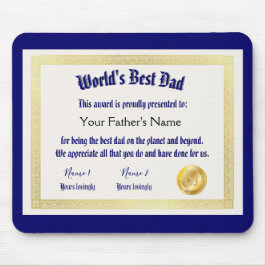 Modern Funny World's Best Pap Certificate Muismat