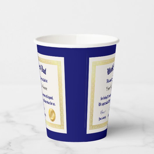 Modern Funny World's Best Pap Certificate Papieren Bekers (Links)