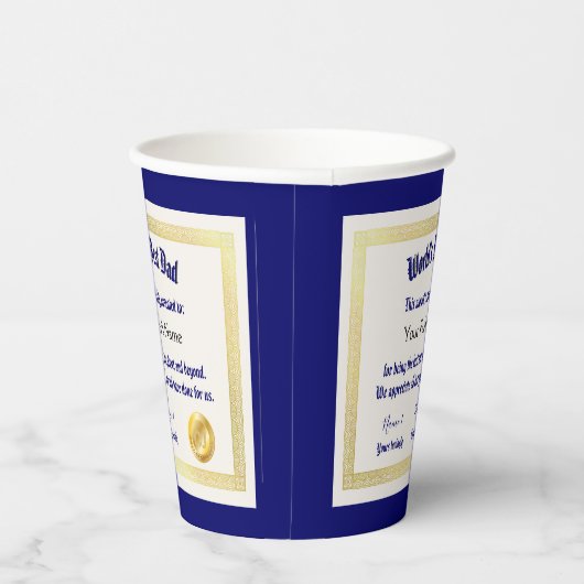 Modern Funny World's Best Pap Certificate Papieren Bekers (Rechts)