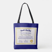Modern Funny World's Best Pap Certificate Tote Bag (Achterkant)