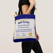 Modern Funny World's Best Pap Certificate Tote Bag (Dichtbij)