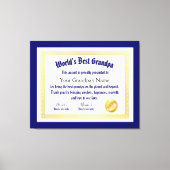 Modern Funny World's beste opa-certificaat Canvas Afdruk (Voorkant)