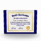 Modern Funny World's beste opa-certificaat Fotoblokken (Voorkant)