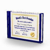 Modern Funny World's beste opa-certificaat Fotoblokken (Rechts)