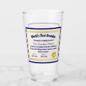 Modern Funny World's beste opa-certificaat Glas (Voorkant)