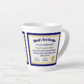 Modern Funny World's beste opa-certificaat Latte Mok (Rechterhoek)