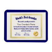 Modern Funny World's beste opa-certificaat Magneet (Horizontaal)