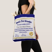 Modern Funny World's beste opa-certificaat Tote Bag (Dichtbij)