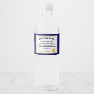 Modern Funny World's beste opa-certificaat Waterfles Etiket