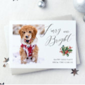 Modern Furry en Bright | Pet Photo Christmas Feestdagenkaart