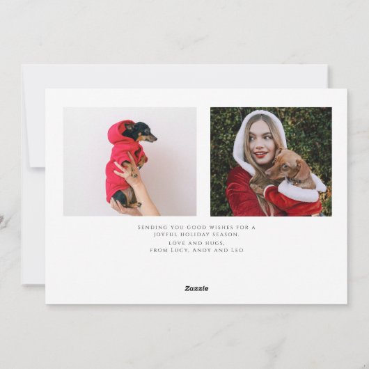 Modern Furry en Bright | Pet Photo Christmas Feestdagenkaart (Achterkant)