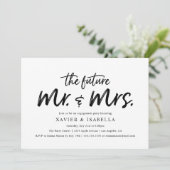 Modern Future Mr. en mevrouw Engagement Party Kaart (Staand voorkant)