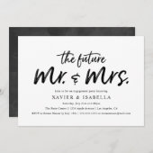 Modern Future Mr. en mevrouw Engagement Party Kaart (Voorkant / Achterkant)