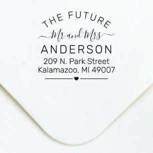 Modern Future Mr en Mrs Engaged Return Address Zelfinktende Stempel
