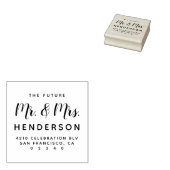 Modern Future Mr & Mrs Script Return Address Rubberstempel (Gestempeld)
