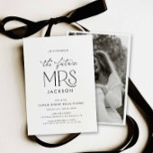 Modern Future Mrs Bridal Shower Photo Invitation  Kaart
