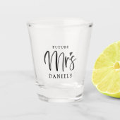 Modern Future Mrs Verloving Name Shot Glas (Voorkant)
