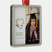 Modern Future Nurse Afstuderen Memento Foto Metalen Ornament (Rechts)