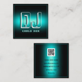 Modern futuristisch abstract DJ Vierkante Visitekaartje (Voorkant / Achterkant)