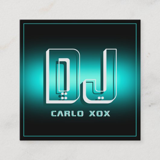 Modern futuristisch abstract DJ Vierkante Visitekaartje (Voorkant)