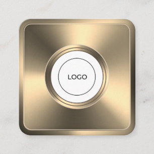 Modern futuristisch gouden lijst met logo vierkante visitekaartje