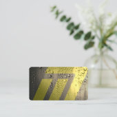 Modern futuristisch visitekaartje met natte metale (Staand voorkant)