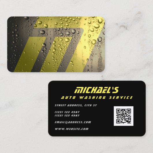 Modern futuristisch visitekaartje met natte metale (Voorkant / Achterkant)