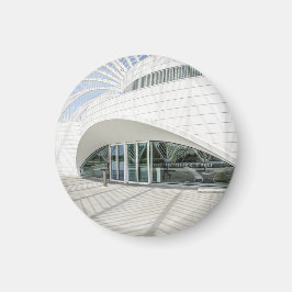 Modern futuristisch wit gebouw magneet