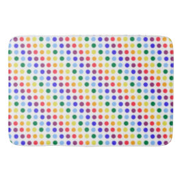 Modern Fuzzy Rainbow Polka-Stippen Pattern Badmat