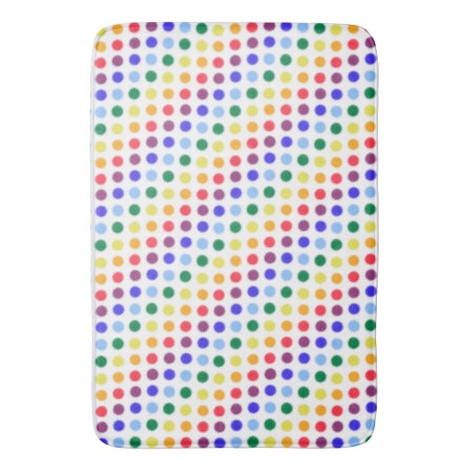 Modern Fuzzy Rainbow Polka-Stippen Pattern Badmat (Voorkant Verticaal)