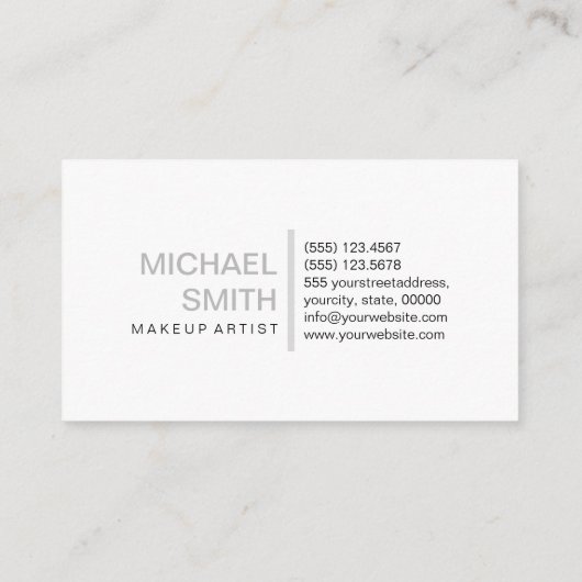 Modern Gainsboro Elegant Professional Plain White Visitekaartje (Achterkant)