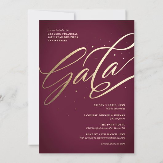 Modern Gala-uitnodiging Kaart (Voorkant)