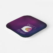 Modern Galaxy Astronaut Birthday Party Square Papieren Bordje (Gebogen)