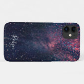 Modern Galaxy Glitter Custom Name Girly Case-Mate iPhone Case (Achterkant (horizontaal))