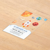 Modern Galaxy Planets Ruimteraket Baby shower Acryl Uitnodigingen (Laagn)