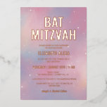 Modern Galaxy Roos Gold Bat Mitzvah Folie Uitnodiging<br><div class="desc">Modern Galaxy Roos Gold Bat Mitzvah Folie Uitnodiging</div>