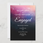 Modern Galaxy Verloving Invitation Kaart (Voorkant)