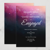 Modern Galaxy Verloving Invitation Kaart (Voorkant / Achterkant)