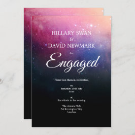 Modern Galaxy Verloving Invitation Kaart