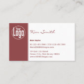 Modern Gallery QR Hair Stylist Burgundy & White  Visitekaartje (Achterkant)