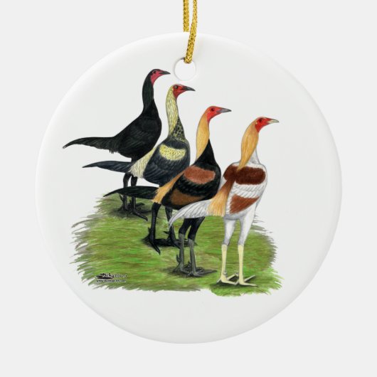 Modern Game Kwartet Keramisch Ornament (Voorkant)