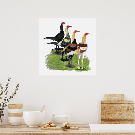 Modern Game Kwartet Poster (Keuken)