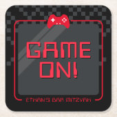 MODERN GAMER coole controller leuk zwart rood Kartonnen Onderzetters (Voorkant)