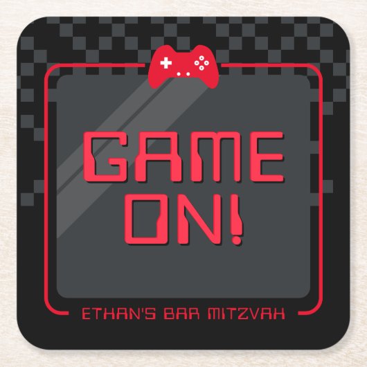 MODERN GAMER coole controller leuk zwart rood Kartonnen Onderzetters (Voorkant)